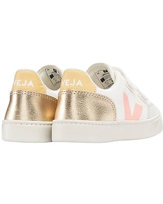 Veja Small V-12 Velcro Chromefree Sneakers - Extra White Multicolor Platine Sneakers