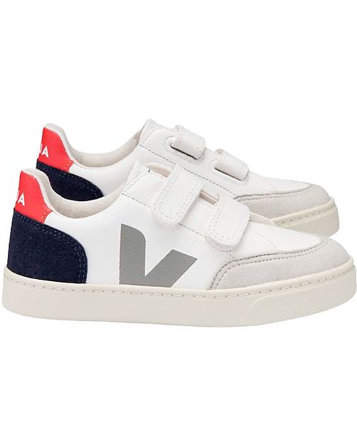 Veja Small V-12 Velcro Chromefree Sneakers - Extra White Nautico Pekin Sneakers