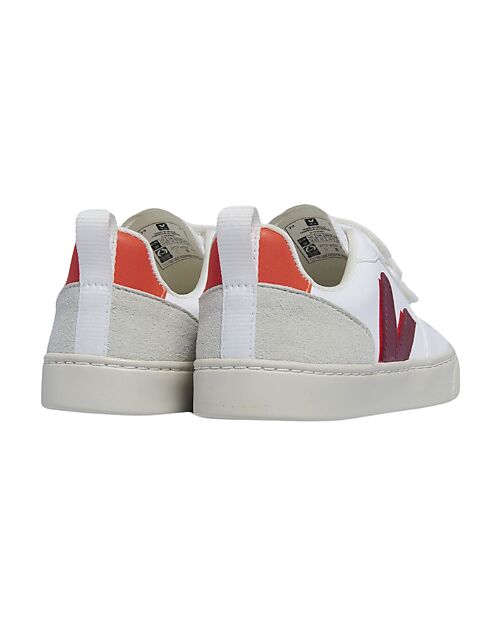 Veja Sneakers V-10 CWL - White Marsala Orange Fluo - Style and Technology with Green Soul Sneakers