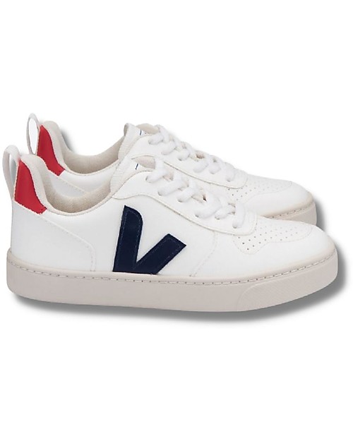 Veja V-10 Laces CWL Sneakers - White Cobalt Pekin - Style and Technology with a Green Soul Sneakers