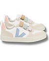 Veja V-10 Velcro Chromefree Leather Sneakers - Multico ExtraWhite Steel - Style and Technology with a Green Soul Sneakers