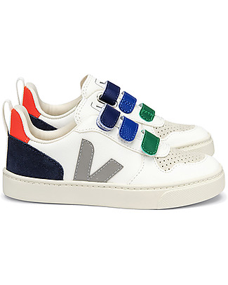Veja V-10 Velcro Chromefree Sneakers - ExtraWhite Multico - Style Technology and a Green Soul Shoes