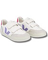Veja V-12 Velcro Chromefree Leather Sneakers - ExtraWhite Multico Silver - Style and Technology with a Green Soul Sneakers