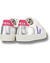 Veja V-12 Velcro Chromefree Leather Sneakers - ExtraWhite Multico Silver - Style and Technology with a Green Soul Sneakers