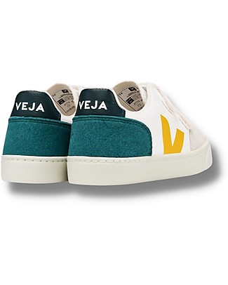 Veja V-12 Velcro Chromefree Leather Sneakers - Multico ExtraWhite Brittany - Style and Technology with a Green Soul Shoes