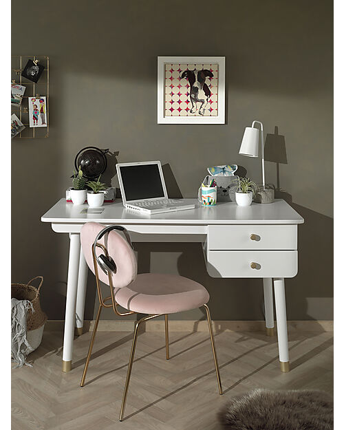 Vipack Billy Desk - White - with 2 Drawers - 125 x 60 x 75,2 cm - Solid Pine Wood and MDF Desks