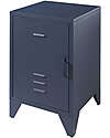 Vipack Bronxx Nightstand - Matt Denim Blue - 40 x 40 x 60,5 cm - in Metal Bedside Tables