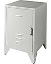 Vipack Bronxx Nightstand - Matt Gray - 40 x 40 x 60,5 cm - in Metal Bedside Tables