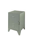 Vipack Bronxx Nightstand - Matt Olive Green - 40 x 40 x 60,5 cm - in Metal Bedside Tables