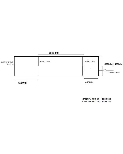 Vipack Canopy Bed - White - 140 x 200 cm - Scandinavian Pine - with Slats Included Single Bed
