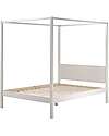 Vipack Canopy Bed - White - 140 x 200 cm - Scandinavian Pine - with Slats Included Single Bed