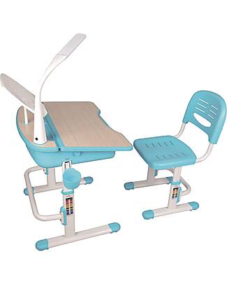 Vipack Comfortline Desk + Chair - Blue - Plastic and Metal Desks