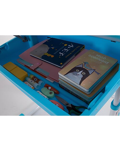 Vipack Comfortline Desk + Chair - Blue - Plastic and Metal Desks