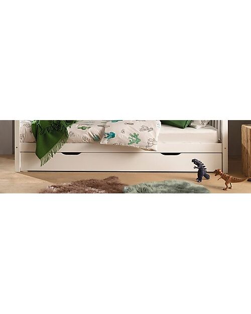 Vipack Dallas Bed Drawer - White - 198,5 x 94 x 19 cm - Solid Pine Single Bed
