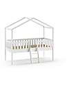 Vipack Dallas Casetta Bed - White - 90 x 200 cm - with Ladder - Scandinavian Pine - with Slats Included Single Bed