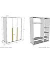 Vipack London Wardrobe - White - Three Door - 145,5 x 56 x 195,2 cm Wardrobes