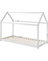 Vipack Montessori Bed Cabane - Solid Pine Wood - 90 x 200 cm - Slats Included - White Montessori Beds
