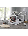 Vipack Montessori Bed Cabane - Solid Pine Wood - 90 x 200 cm - Slats Included - White Montessori Beds
