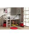 Vipack Pine Loft Bed - White - 90 x 200 cm - Solid Pine - with Slats Included Single Bed