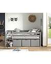 Vipack Set of 3 Pino Drawers - Grey - 49,6 x 60 x 39,6 cm - MDF Single Bed