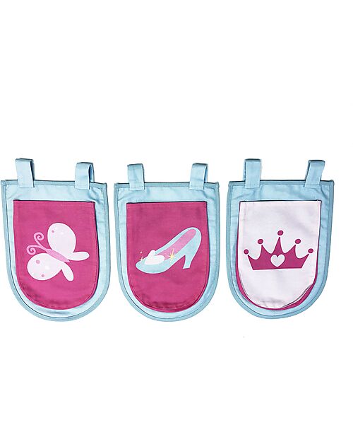 Vipack Set of 3 Storage Bags - Princess - to Hang on the Bed Bunk Beds