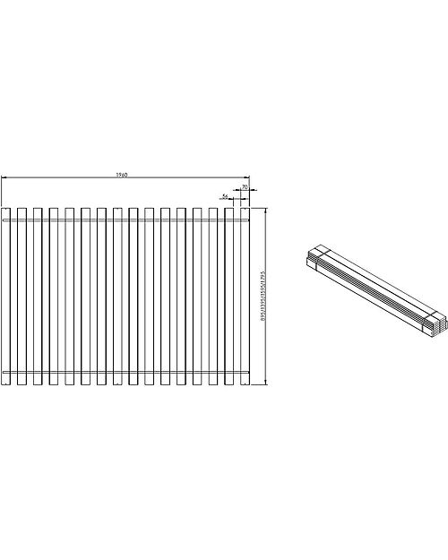 Vipack Slatted bed base - 16 slats - 90 x 200 cm Single Bed