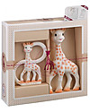 Vulli Sophiesticated Set: Sophie Giraffe and Teething Ring Soft Model - Gift Wrapped! Rattles
