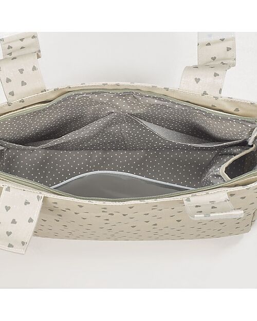 Walking Mum Stroller Changing Bag - Poppy - Moss Hearts Diaper Changing Bags