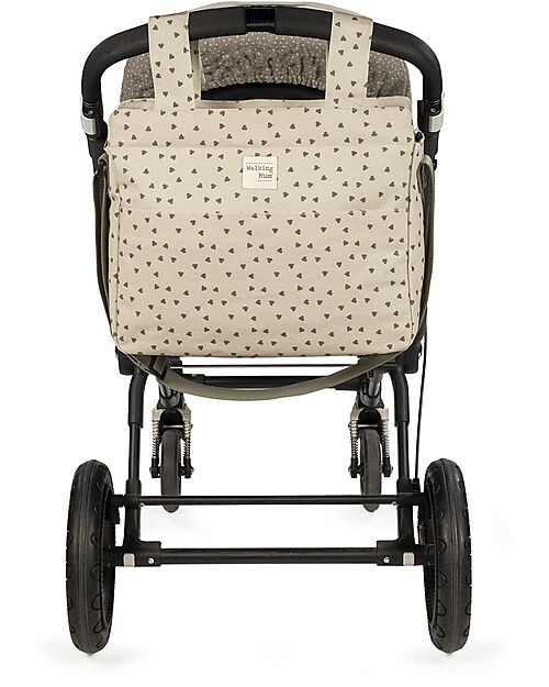 Walking Mum Stroller Changing Bag - Poppy - Moss Hearts Diaper Changing Bags