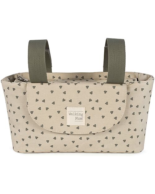 Walking Mum Stroller Organizer Bag - Poppy - Moss Hearts Organize and Bags