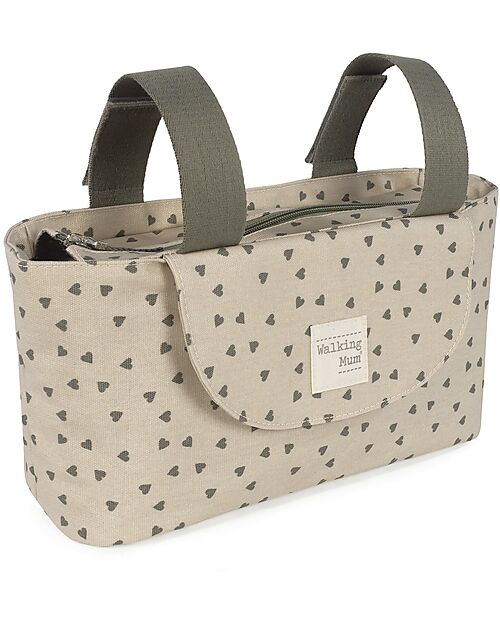 Walking Mum Stroller Organizer Bag - Poppy - Moss Hearts Organize and Bags