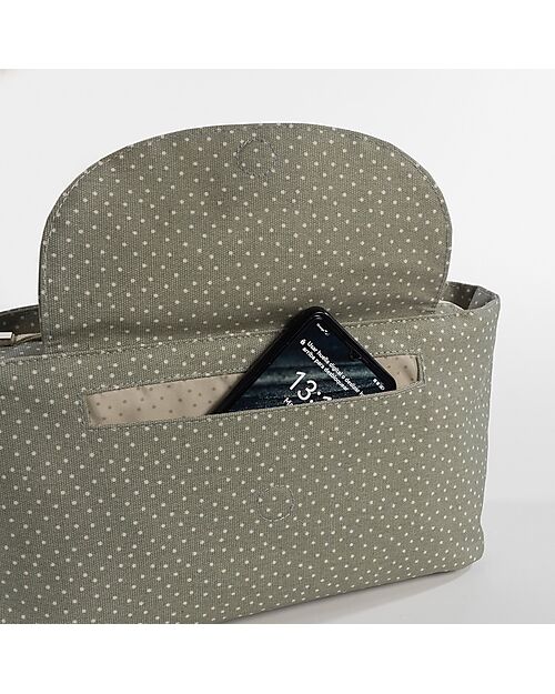 Walking Mum Stroller Organizer Bag - Poppy - Moss Polka Dots Organize and Bags