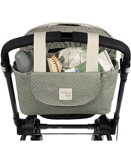 Walking Mum Stroller Organizer Bag - Poppy - Moss Polka Dots Organize and Bags