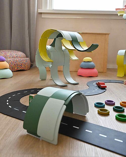 Waytoplay Arches - Creative Set - 18 Pieces - Recycled Plastic - for Open-Ended Games - +3 years Wooden Toy Cars, Trains & Trucks
