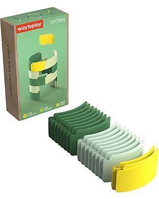 Waytoplay Arches - Creative Set - 18 Pieces - Recycled Plastic - for Open-Ended Games Wooden Toy Cars, Trains & Trucks