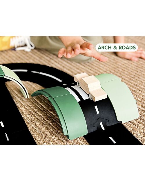 Waytoplay Arches - Creative Set - 36 Pieces - Recycled Plastic - for Open-Ended Games Wooden Toy Cars, Trains & Trucks