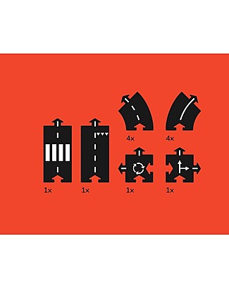 Waytoplay Waytoplay Flexible Cars Track, 12 pieces - Suitable for all surfaces! Wooden Toy Cars, Trains & Trucks