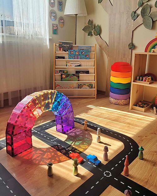 Waytoplay Waytoplay Flexible Cars Track, 12 pieces - Suitable for all surfaces! Wooden Toy Cars, Trains & Trucks