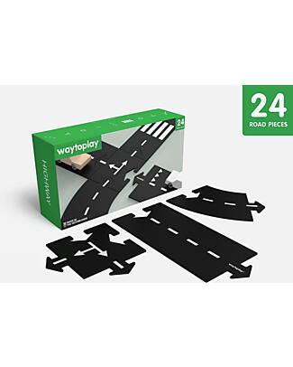 Waytoplay Waytoplay Flexible Cars Track, Highway, 24 pieces - Suitable for all surfaces! Wooden Toy Cars, Trains & Trucks