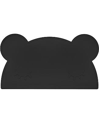 We Might Be Tiny Bear Placie Non-slip Placemat, Charcoal - BPA free! Meal Sets