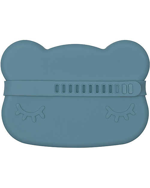 We Might Be Tiny Bear Snackie 2 in 1 Lunch Box and Plate, Blue Dusk - BPA free! Thermal Containers