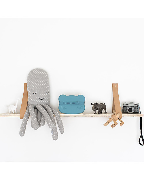 We Might Be Tiny Bear Snackie 2 in 1 Lunch Box and Plate, Blue Dusk - BPA free! Thermal Containers