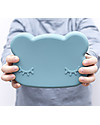 We Might Be Tiny Bear Snackie 2 in 1 Lunch Box and Plate, Blue Dusk - BPA free! Thermal Containers