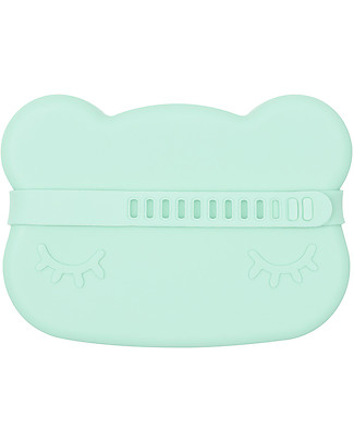 We Might Be Tiny Bear Snackie 2 in 1 Lunch Box and Plate, Mint - BPA free! Snack and Formula Containers