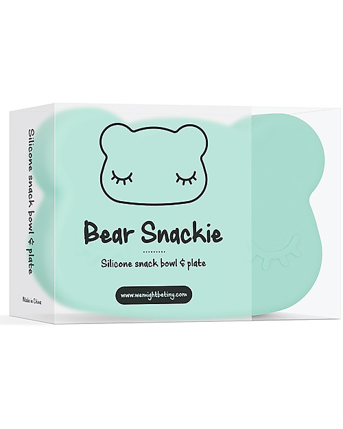 We Might Be Tiny Bear Snackie 2 in 1 Lunch Box and Plate, Mint - BPA free! Thermal Containers