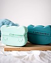 We Might Be Tiny Bear Snackie 2 in 1 Lunch Box and Plate, Mint - BPA free! Thermal Containers