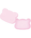 We Might Be Tiny Bear Snackie 2 in 1 Lunch Box and Plate, Powder Pink - BPA free! Thermal Containers