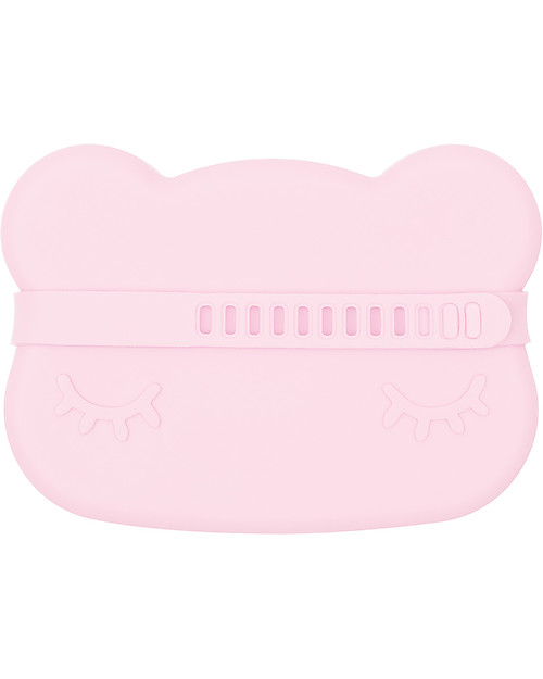 We Might Be Tiny Bear Snackie 2 in 1 Lunch Box and Plate, Powder Pink - BPA free! Thermal Containers