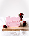 We Might Be Tiny Bear Snackie 2 in 1 Lunch Box and Plate, Powder Pink - BPA free! Thermal Containers