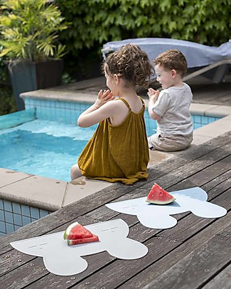 We Might Be Tiny Bunny Placie Non-slip Placemat, Powder Blue - BPA free! Meal Sets